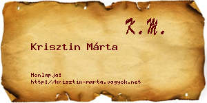Krisztin Márta névjegykártya