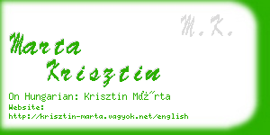 marta krisztin business card